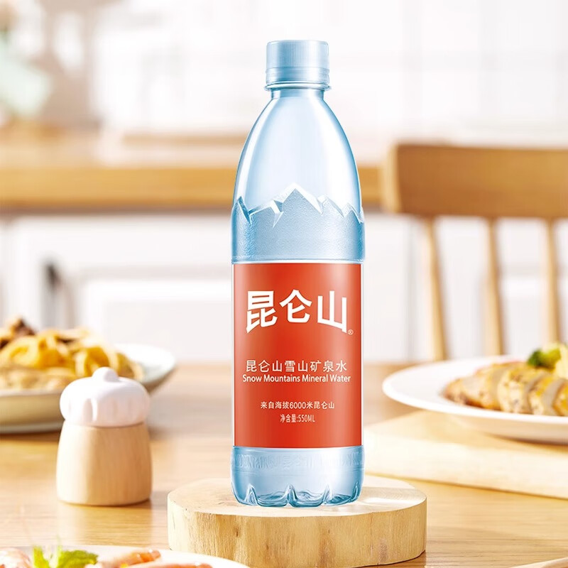 昆仑山 雪山矿泉水大瓶装550ml*12瓶整箱批然弱碱高端饮用泡茶 550mlmL *6瓶 昆