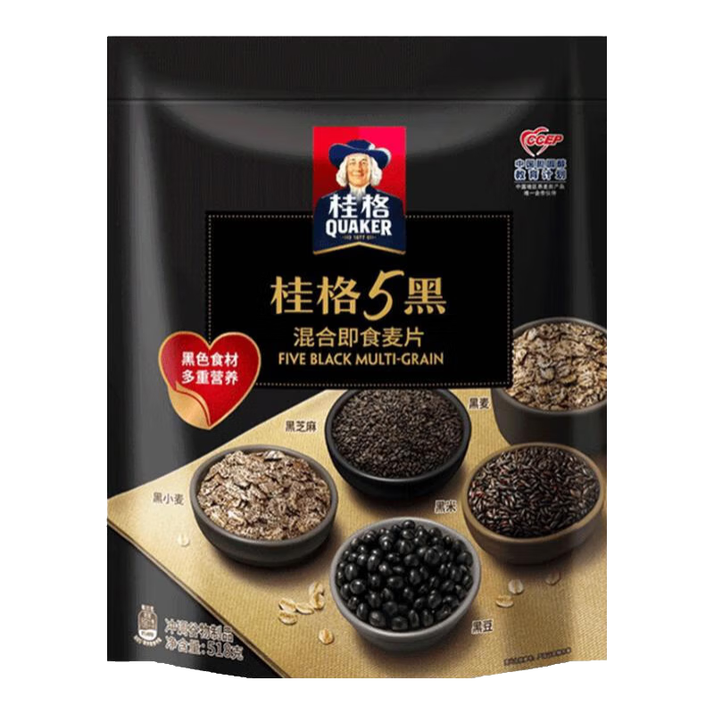 PLUS会员：QUAKER 混合装燕麦片 即食 5红480g+5黑518g 24.3元包邮（需领券）