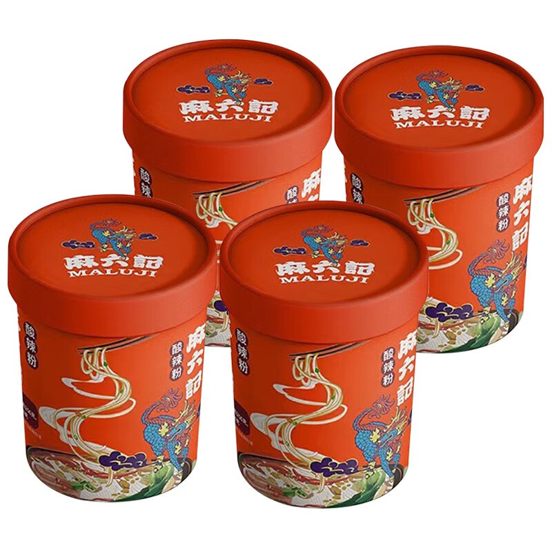 88VIP：麻六记 酸辣粉 256g*4桶 26.4元（需用券）