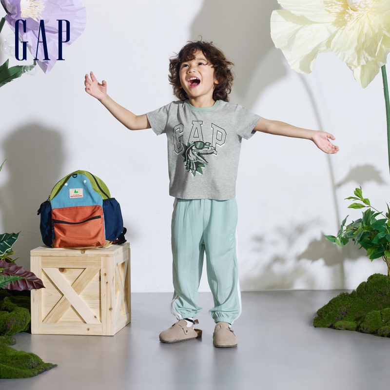 Gap 盖璞 男幼童2024夏季新款纯棉logo印花圆领短袖T恤儿童装上衣890978 52.19元