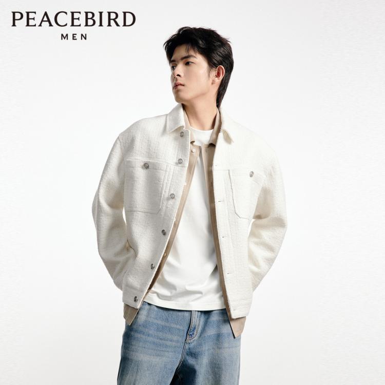 PEACEBIRD 太平鸟 女装 休闲白色翻领外套 B1BCD330181 301元