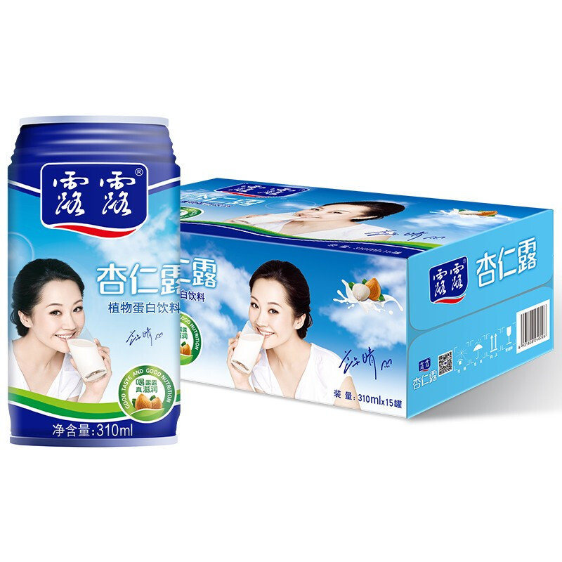 lolo 露露 杏仁露310ml*15罐整箱 乳糖不耐杏仁奶早餐增量装 65元