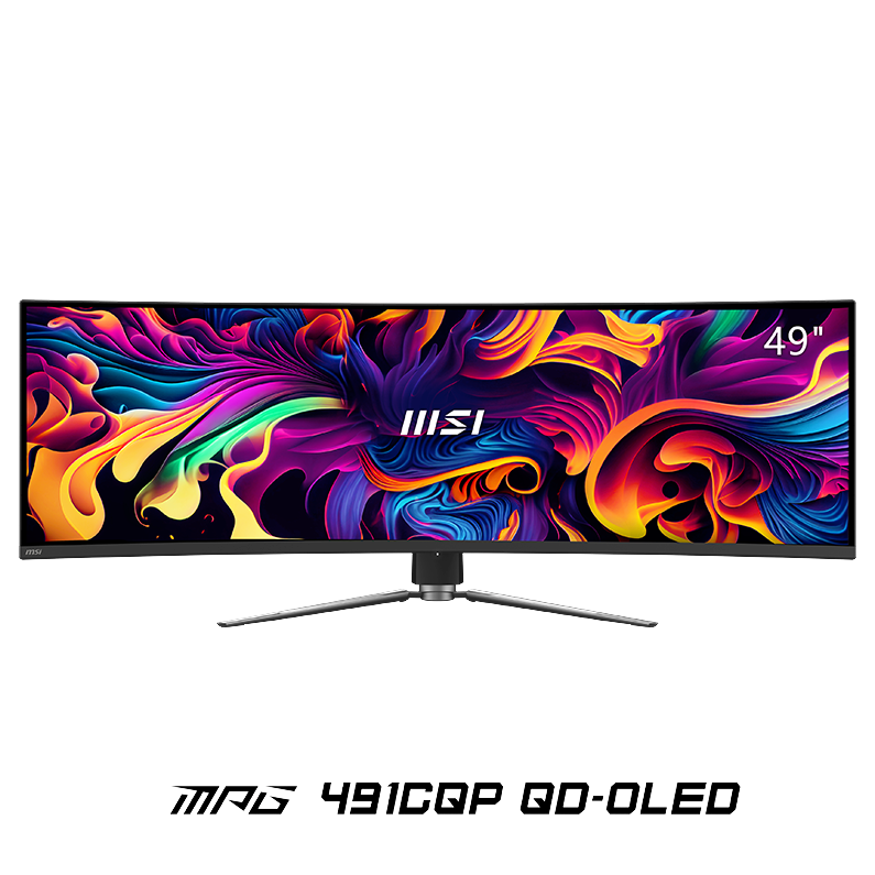 MSI 微星 MPG 491CQP QD-OLED 49英寸 OLED FreeSync 显示器（5120×1440、144Hz、146%sRGB、HDR