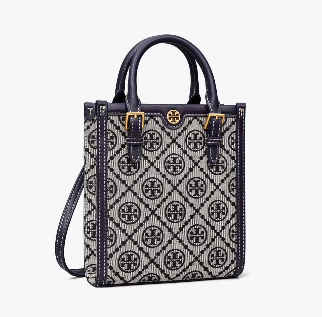 Tory Burch 汤丽柏琦mini T MONOGRAM老花迷你琴谱包Tory Navy $298（约2072元）