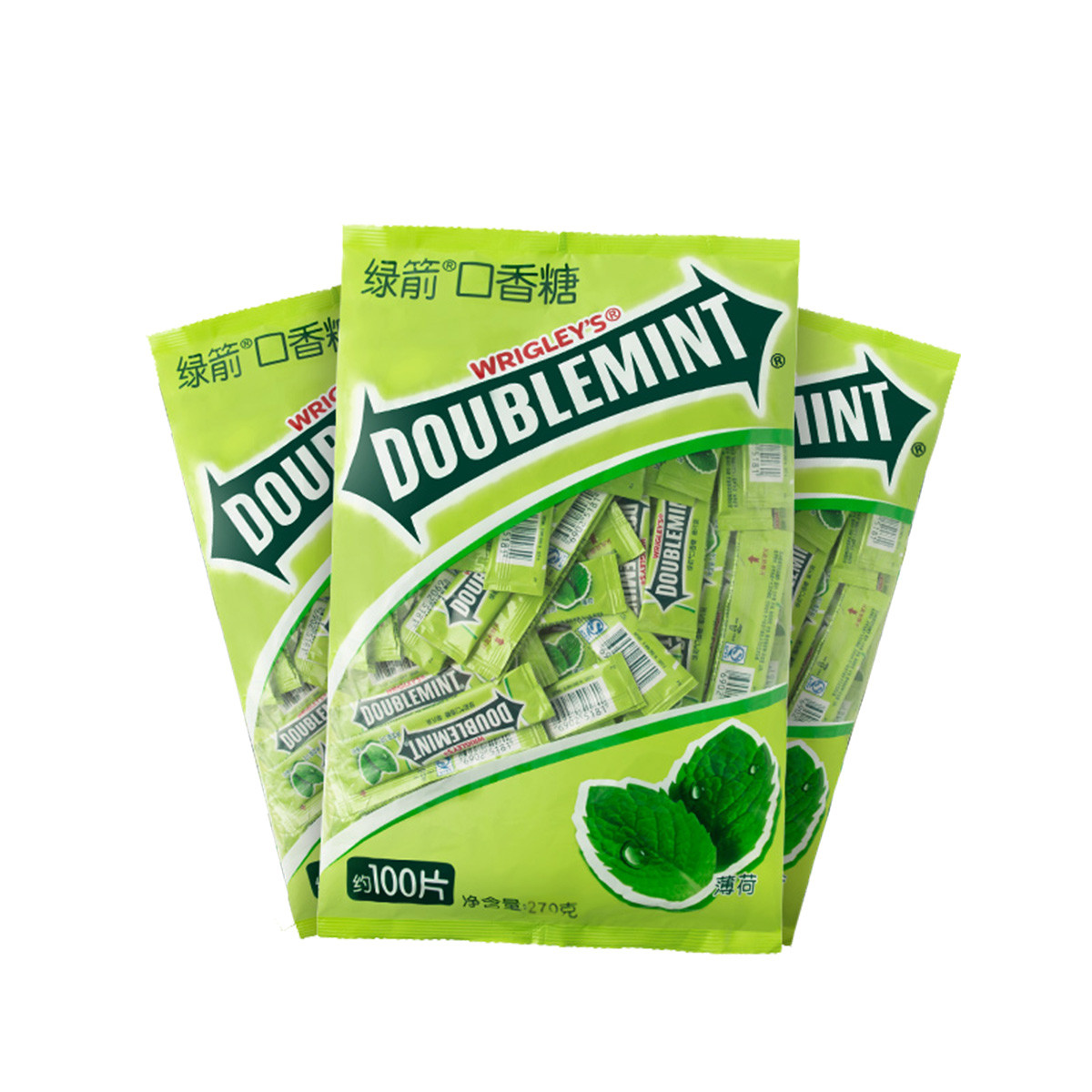 DOUBLEMINT 绿箭 口香糖 薄荷味 270g 袋装 20.9元