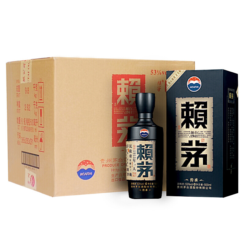 LAYMAU 赖茅 传承端曲系列 53度 酱香型白酒 500mL*6瓶 2499元