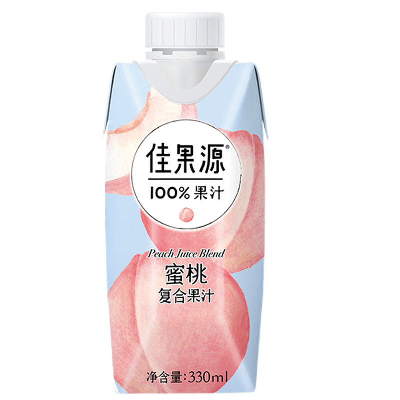 PLUS会员：佳果源 100﹪蜜桃复合果汁 口感清甜330ml*12瓶 36.4元包邮（双重优惠