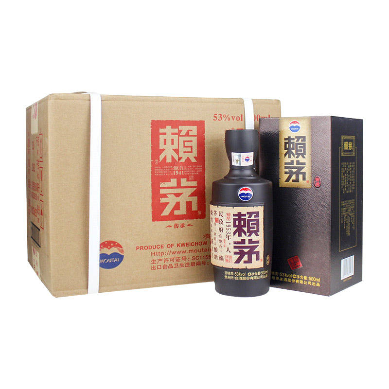 移动端、京东百亿补贴：LAYMAU 赖茅 传承棕 53度 酱香型白酒 500mL*6瓶 1791.53元