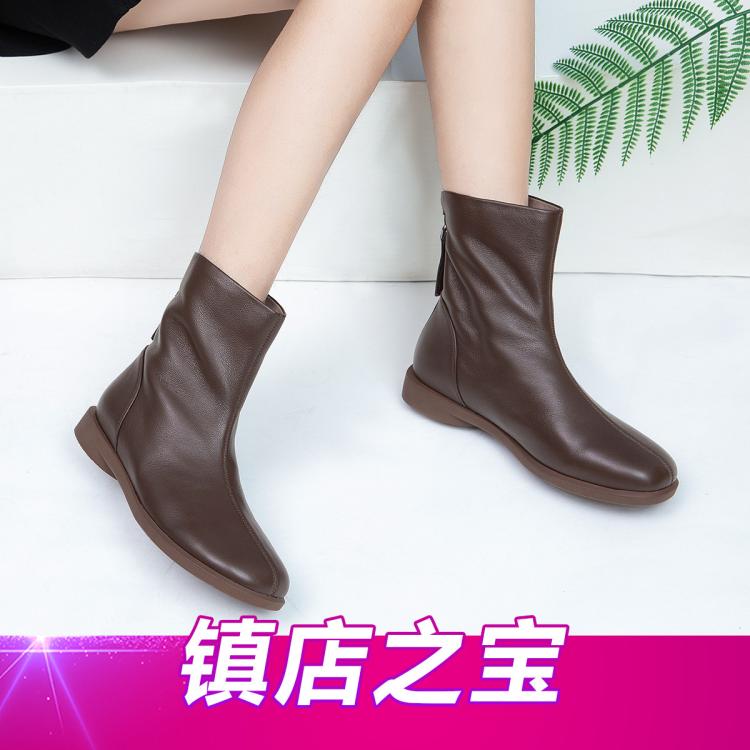 SATCHI 沙驰 女式软牛皮加绒休闲靴 10D19013R 415元