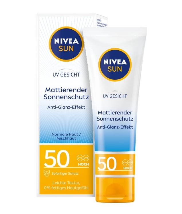 【含税直邮】NIVEA 妮维雅 SUN 脸部防晒霜,哑光防晒,SPF 50,管装,50毫升 到手约