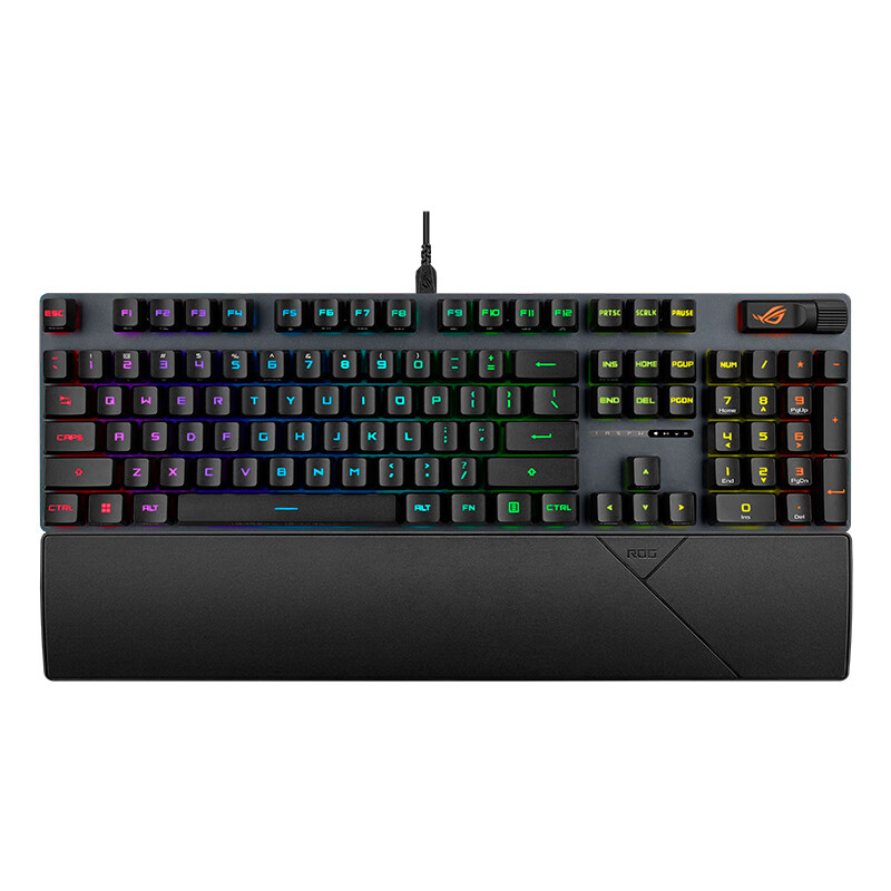 玩家国度 ROG 游侠2 RX PBT版 104键 有线机械键盘 黑色 红轴 RGB 362.5元（需用券
