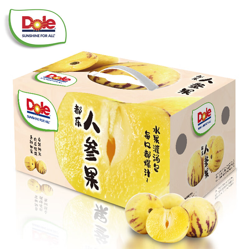 Dole 都乐 云南人参果 中果 单果50-80g 约16-22枚 1.25KG 礼盒装 23.65元 包邮（需