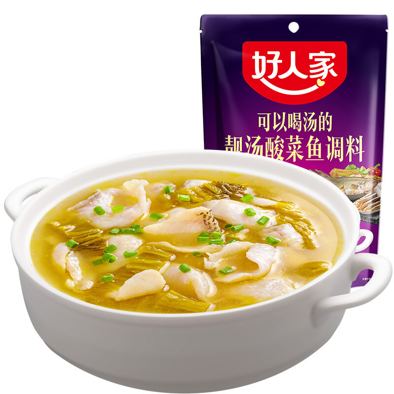 TEWAY FOOD 好人家 靓汤酸菜鱼调料 300g 12.77元