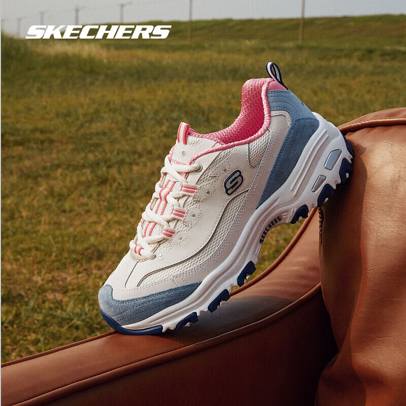 Plus会员：Skechers 斯凯奇 奶茶熊1代 运动鞋 缤纷撞色 复古增高老爹鞋 买两件