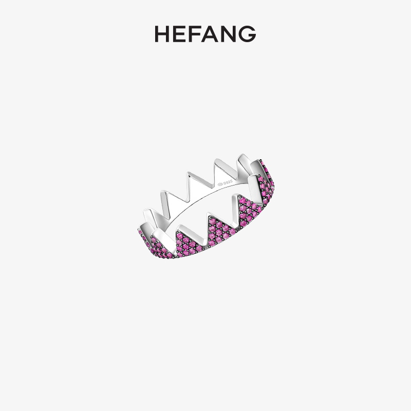 HEFANG Jewelry 何方珠宝 情侣款小彩旗戒指 HFG189216 395元