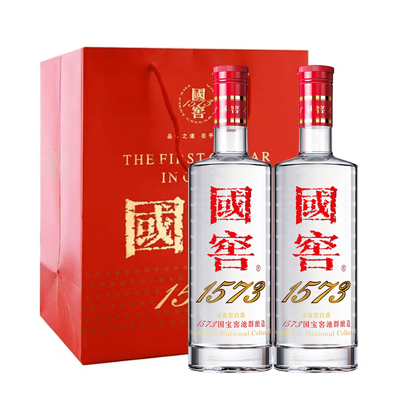 88VIP：国窖1573 泸州老窖国窖1573经典装52度500mL*2瓶浓香型高度送礼白酒含礼