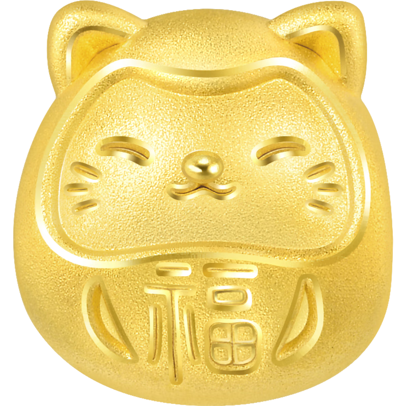 Plus会员；周生生黄金转运珠 Charme 足金福字小猫福猫串珠 92310C定价 840.4元（