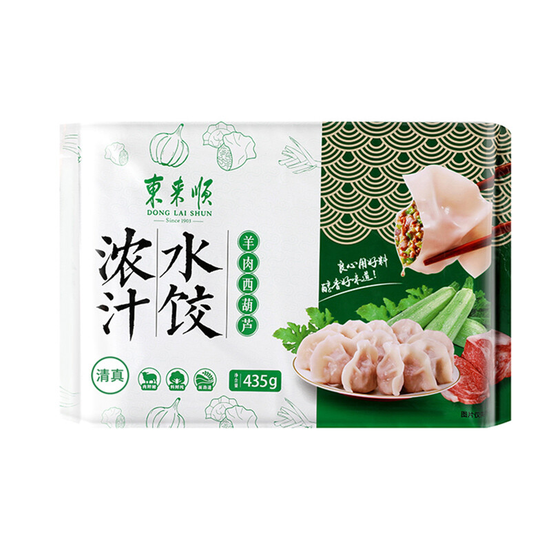 东来顺 浓汁水饺 羊肉西葫芦馅 435g 11.46元