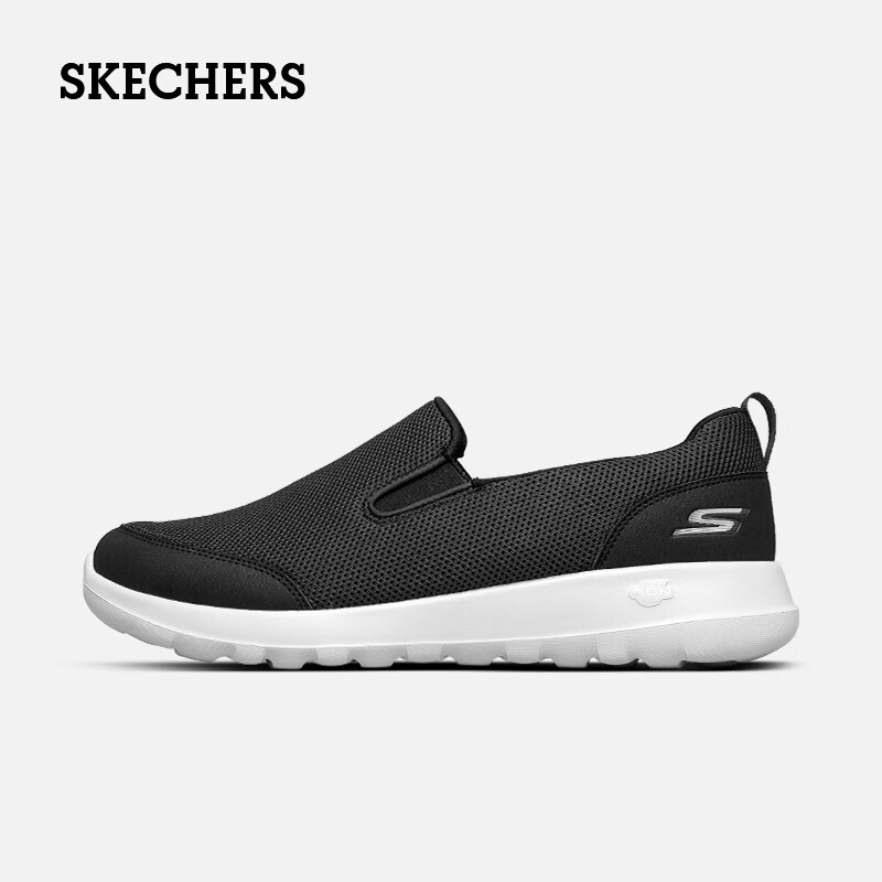 SKECHERS 斯凯奇 GOWALK运动鞋男鞋夏季薄款网面透气一脚蹬爸爸鞋健步鞋 010-BLK