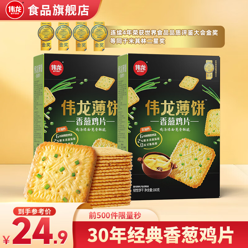 V-LOONG 伟龙 香葱鸡片 180g*2盒 19.9元（需用券）