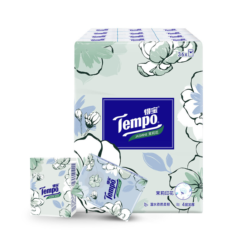 Tempo 得宝 茉莉花香味手帕纸 12包 9.9元（需用券）