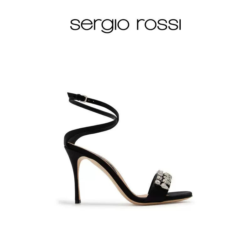 sergio rossi SR女鞋GODIVA系列水晶钻饰高跟凉鞋 3080元