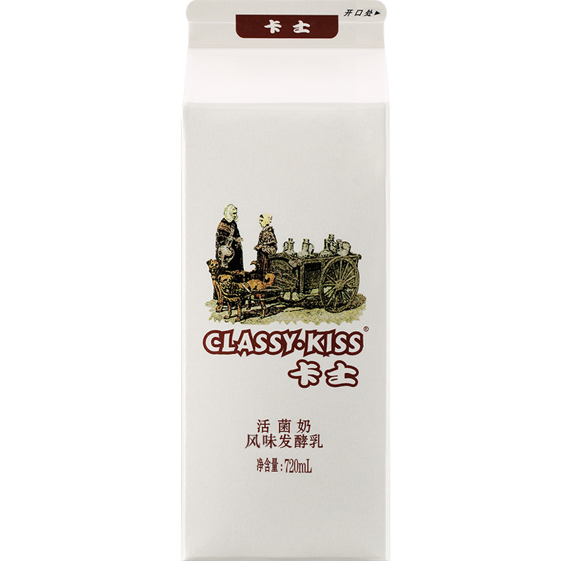 CLASSY.KISS卡士 活菌酸奶 风味发酵乳 720mL*2盒 *4件 75.68元，折18.92元/件（需凑