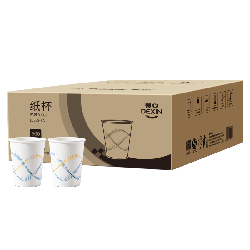 得力(deli)纸杯箱装一次性杯子 228ml*500只 加厚型白色 LL8ES-5A 39.4元