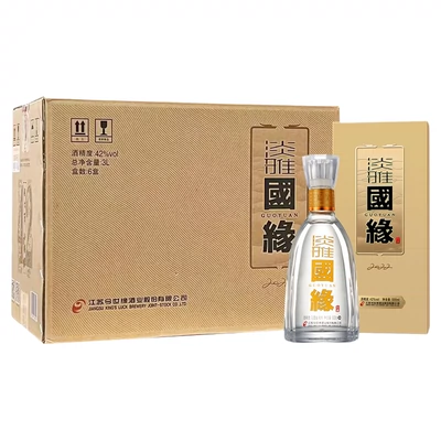 今世缘 国缘淡雅42度浓香型纯粮白酒整箱500ml*6瓶 709元