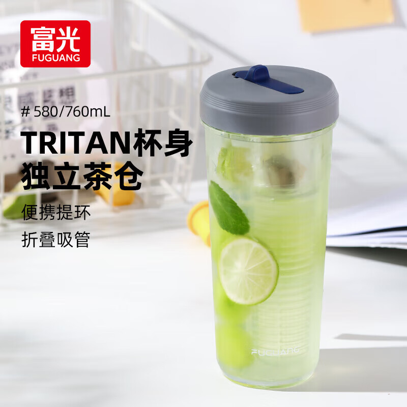 富光 水杯tritan材质大容量翻盖吸管泡水杯夏季女生学生咖啡杯子 29.95元