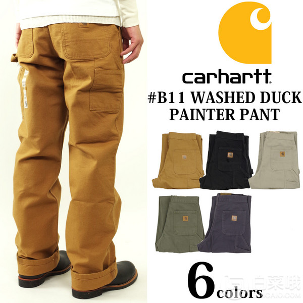 44 多尺码,carhartt washed duck 男士工装长裤b11