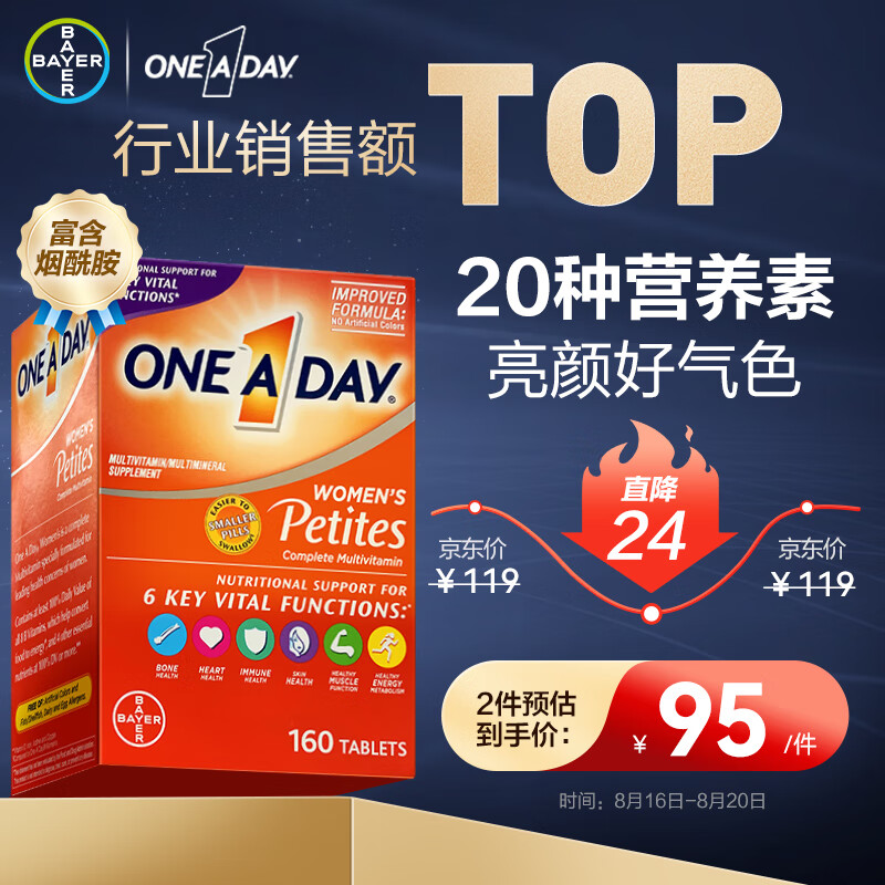 ONE A DAY 女士复合维生素 160粒 87元（需用券）