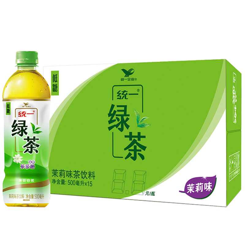 统一 绿茶 500ml*15瓶*2箱 赠好人家老团酸菜鱼调料220g 59.16元（合29.58元/件）