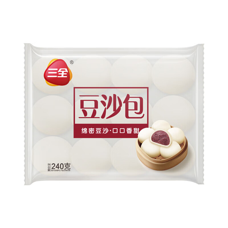 三全 豆沙包240g*12件 48.28元（合4.02元/件）