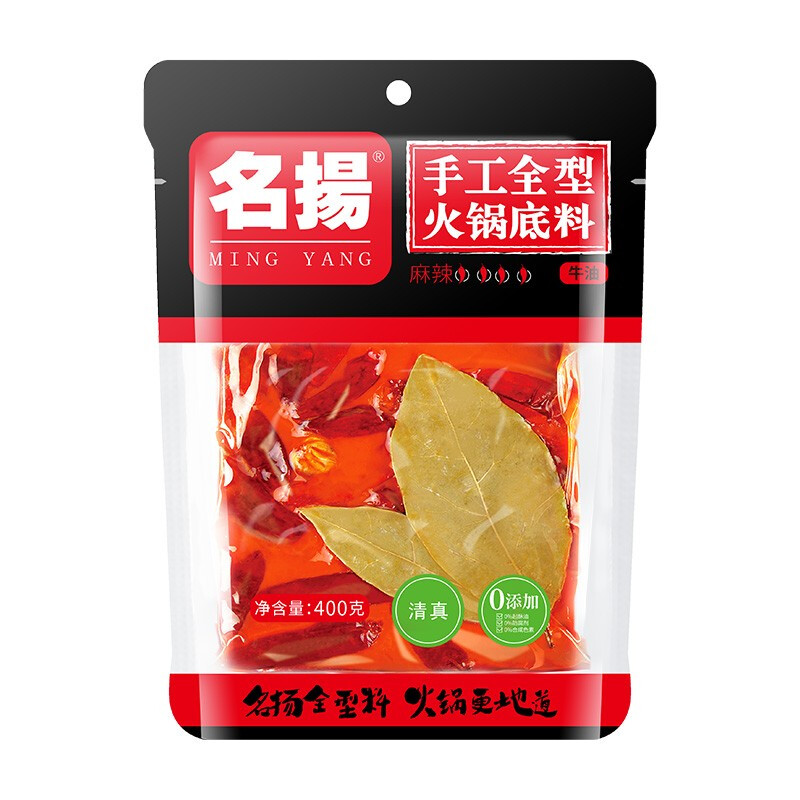 名扬 牛油火锅底料 麻辣味 400g 12.52元（需买3件，需用券）