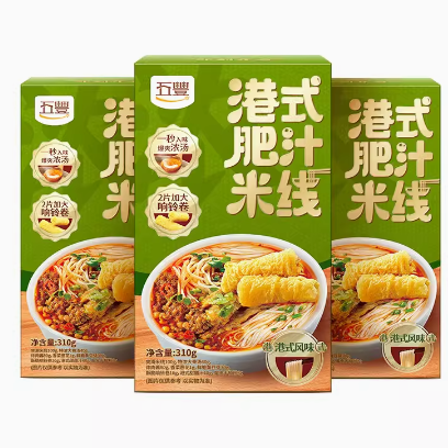 五丰 港式肥汁米线 310g*3盒 ￥19.9