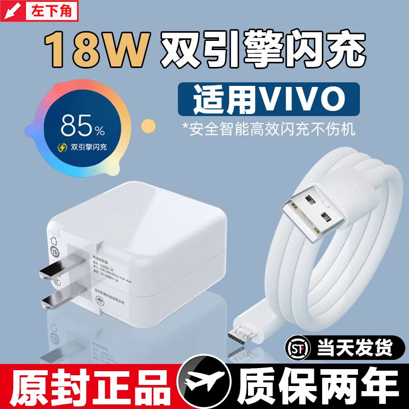 Great Wall 长城 适用vivo18W双引擎充电器x6x7x9x21安卓数据线Y97Y85手机闪充套装 10