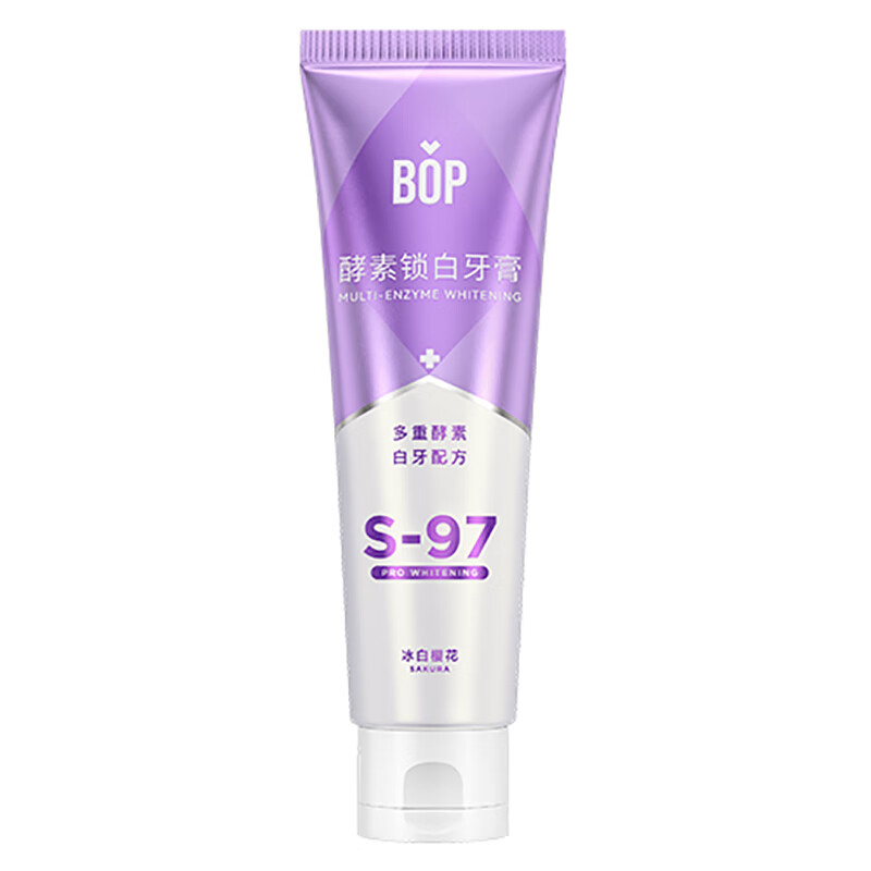 BOP 波普专研 酵素锁白牙膏白牙配方清新口气冰白樱花100g 24.9元