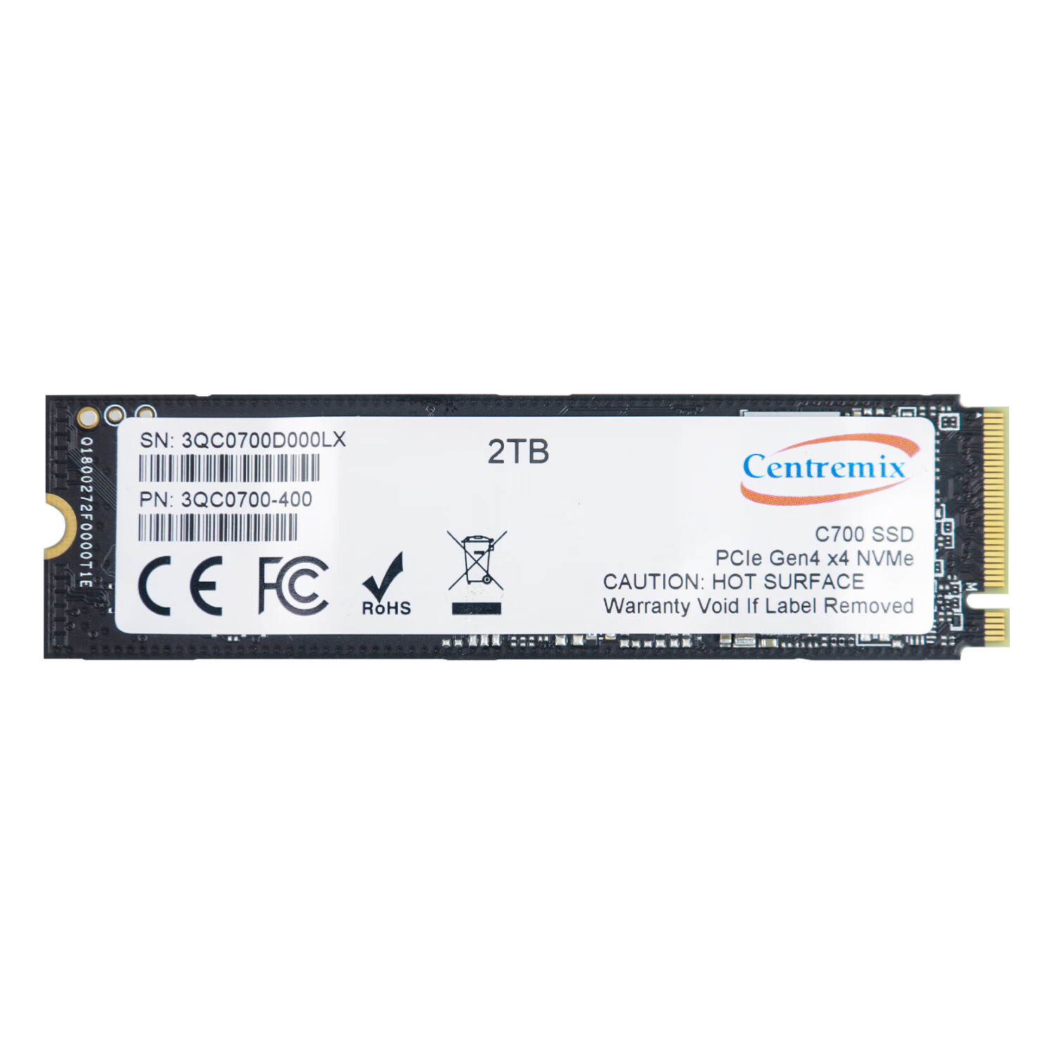 芯点子 C700 NVMe M.2 固态硬盘 2TB（PCI-E4.0） 659.05元