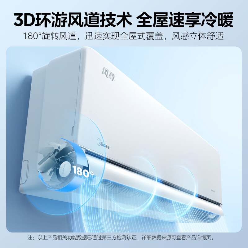 Midea 美的 KFR-35GW/N8MXC1-J1 空调 大1.5匹 风尊 舒享版 新一级能效 变频冷暖 2247.