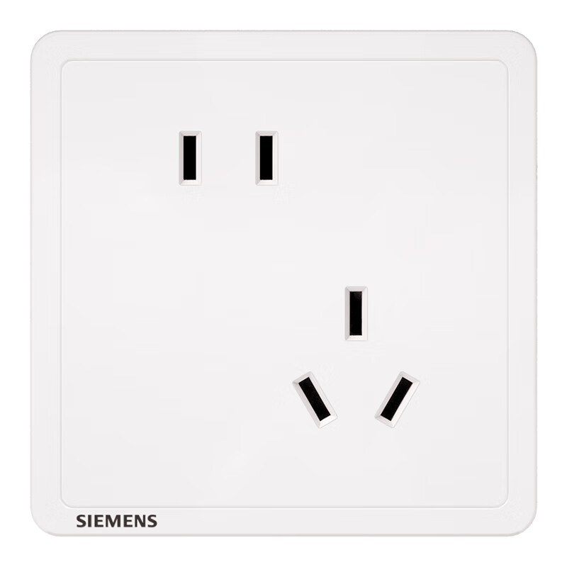 SIEMENS 西门子 开关插座 斜五孔插座10只装 致典系列雅白 93.8元（需用券）