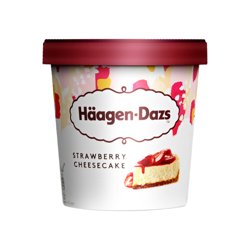 双11狂欢，plus会员:哈根达斯(Haagen-Dazs)草莓芝士冰淇淋460ml 海外原装进口 *4