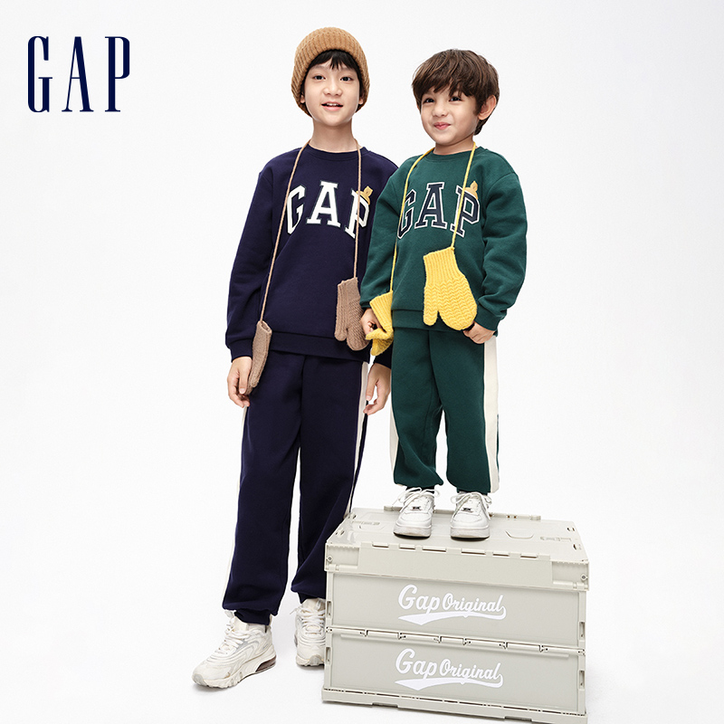 88VIP：Gap 盖璞 男童加绒分体运动两件套 139.65元（包邮，需用券）