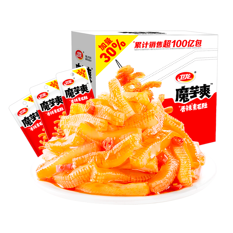 卫龙 魔芋爽 香辣素毛肚 400g/盒 *2件 22.99元包邮（合11.49元/件）