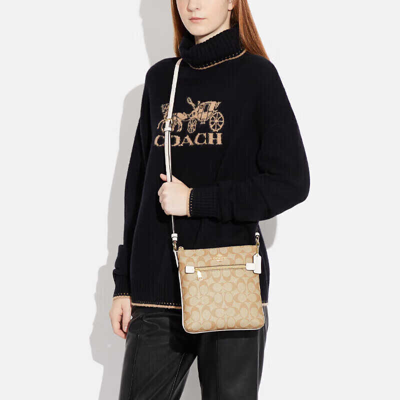 COACH 蔻驰 ROWAN老花小挎包米色 CF340 759元