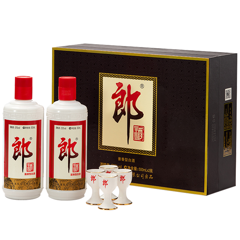 88VIP：LANGJIU 郎酒 郎牌郎酒 53度 酱香型白酒 500ml*2瓶 礼盒装 359.1元包邮（需