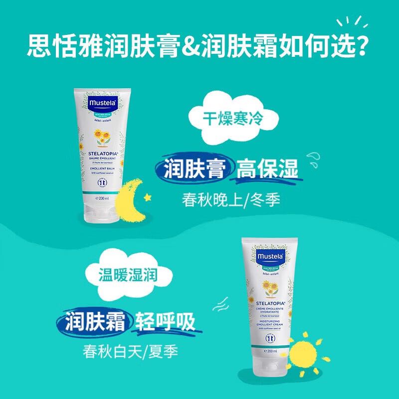 Mustela 妙思乐 宝宝润肤乳儿童婴儿身体乳植物成分 法国进口 滋润膏200ml*2 147