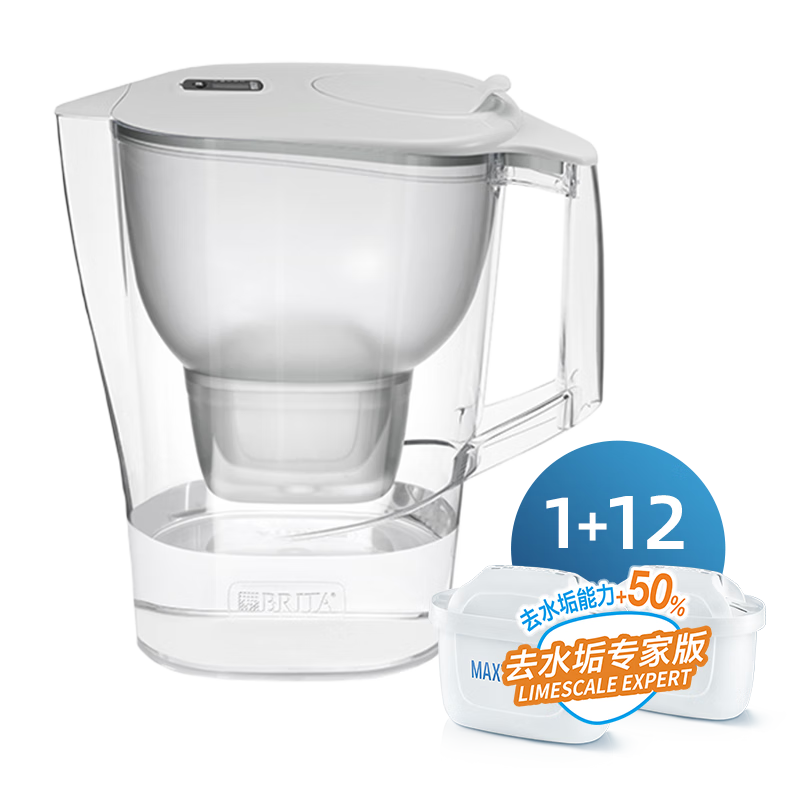 BRITA 碧然德 过滤净水器 家用滤水壶 Kalea 晨汐系列XL 3.5L（灰）+专家版滤芯12