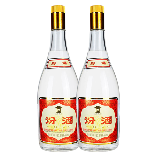 汾酒 山西杏花村汾酒55度黄盖玻瓶 清香型白酒950ml*2 184元