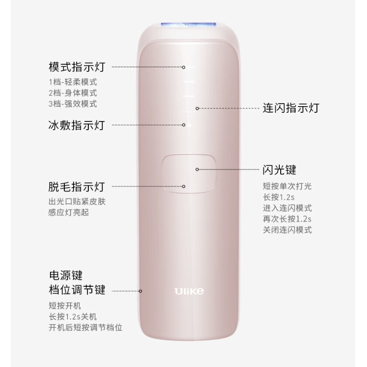 Ulike Air3系列 UI06 蓝宝石冰点脱毛仪 星黛粉 1710元（需用券）